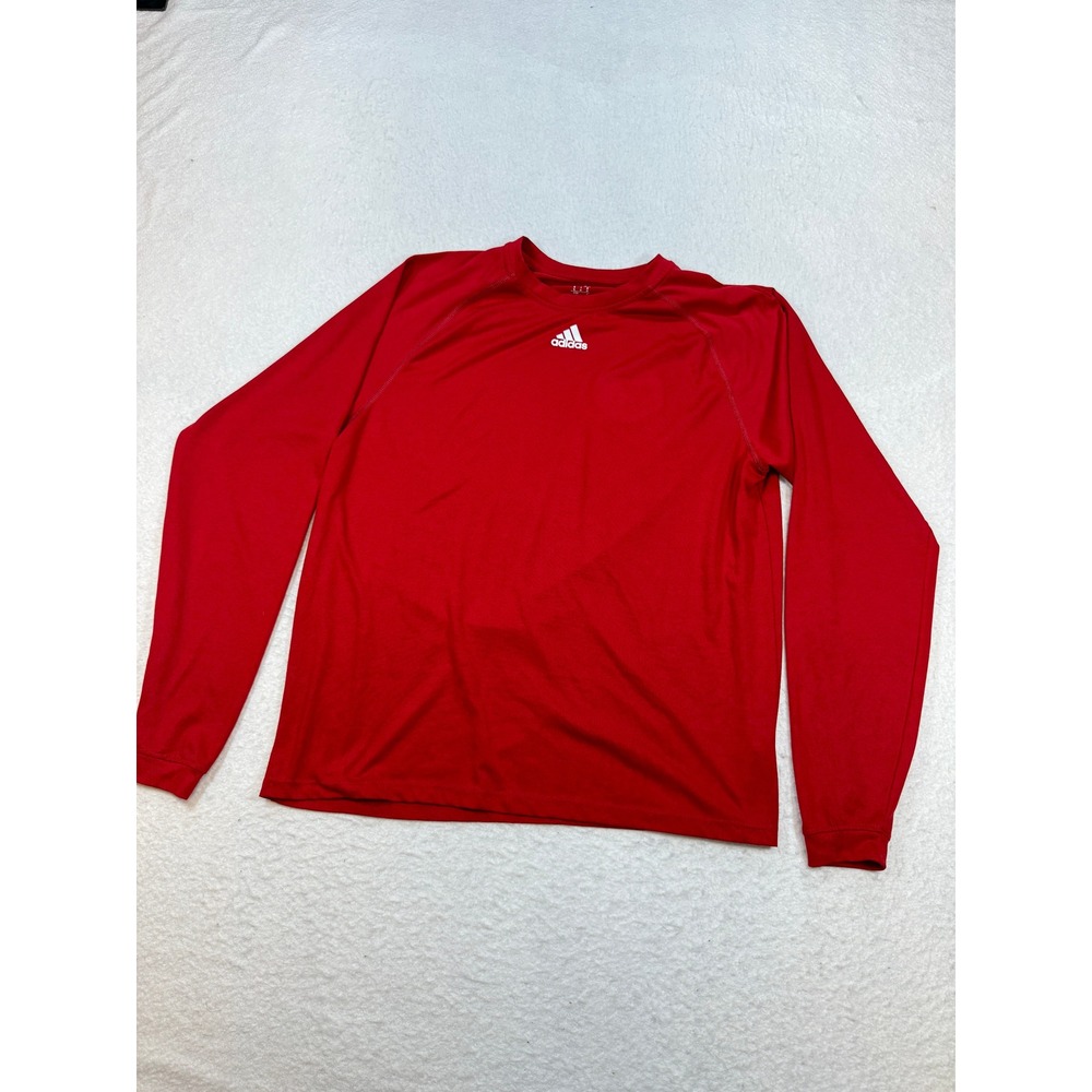 Adidas Climalite Mens Medium Red Long Sleeve Performance Athletic Shirt